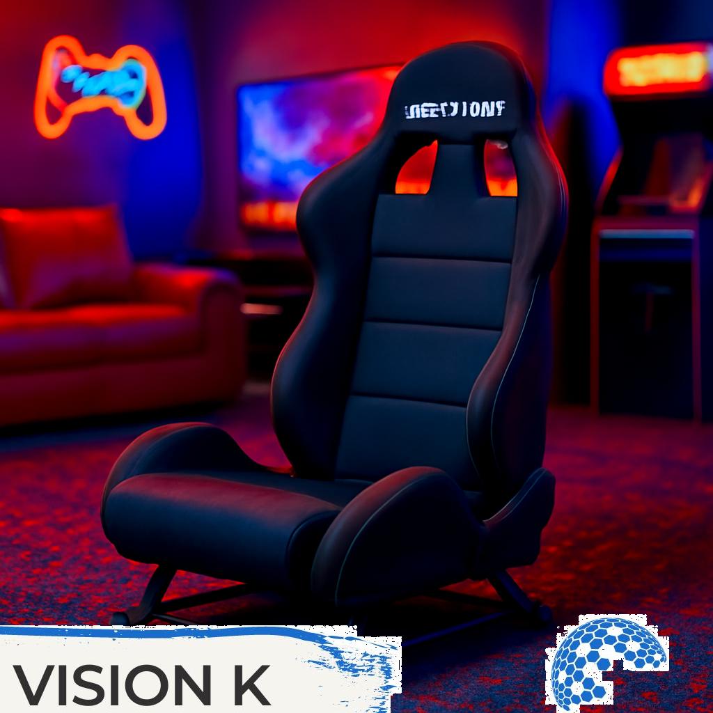 Racing-Sitz für Simulationen in modernem Entertainment-Setup für realistische Rennspielerlebnisse