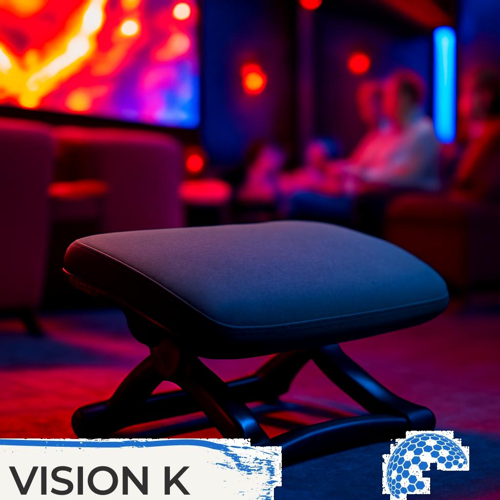 Ergonomischer Fußhocker aus hochwertigem Material, ideal für entspanntes Entertainment im Wohnzimmer.